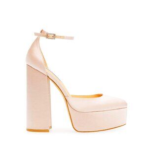 PINK STEVE MADDEN SATIN PLATFORM HEEL